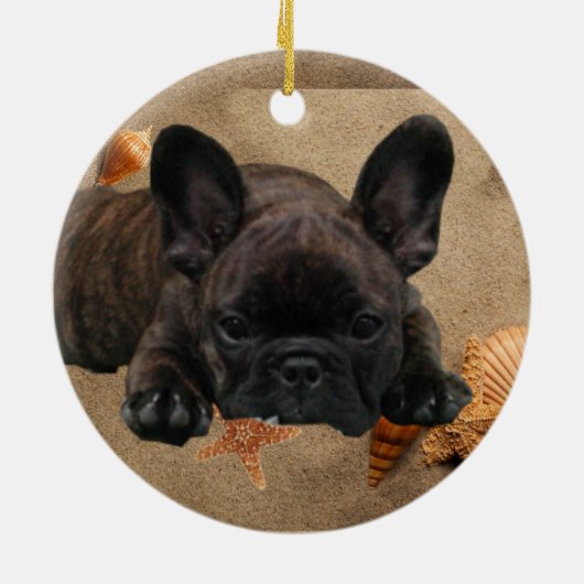 Französische Bulldogge Weihnachtsbaum Ornament (Achterkant)