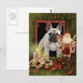 Französische Bulldogge Weihnachtskarte Briefkaart (Voorkant / Achterkant)