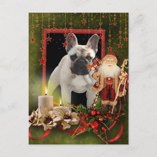 Französische Bulldogge Weihnachtskarte Briefkaart (Voorkant)