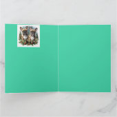 Französische Bulldogge  Weihnachtskranz Bulldog Kaart (Binnen)