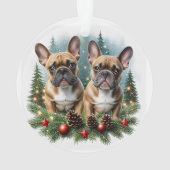 Französische Bulldogge  Weihnachtskranz Bulldog Ornament (achterkant)