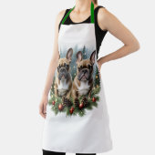 Französische Bulldogge Weihnachtskranz Bulldog Schort (Insitu)