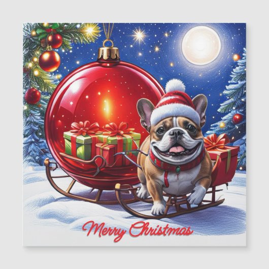 Französische Bulldogge Weihnachtskugel Weihnachten (Voorkant)