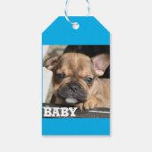 Französische Bulldogge Welpe Cadeaulabel (Achterkant)