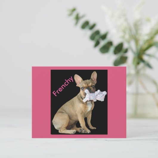 Französische Bulldogge Welpe French Bulldog Briefkaart (Staand voorkant)