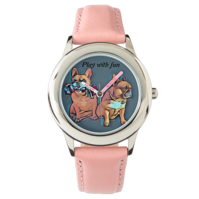 Französische Bulldogge zwei Freunde French Bulldog Horloge (Voorkant)