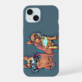 Französische Bulldogge zwei Freunde French Bulldog iPhone 15 Case (Achterkant)