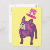 Französische Bulldogge Zylinder French Bulldog Briefkaart (Voorkant / Achterkant)