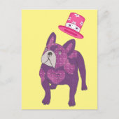 Französische Bulldogge Zylinder French Bulldog Briefkaart (Voorkant)