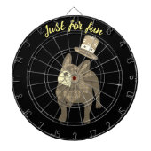 Französische Bulldogge Zylinder Neujahr Dartbord (Voorkant)