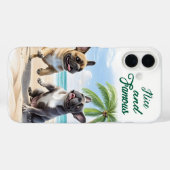 Französische Bulldoggen am Strand in Urlaub Case-Mate iPhone Case (Achterkant (horizontaal))