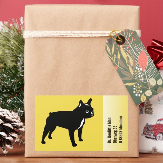 Französische Bulldoggen Aufkleber mit Text Rechthoekige Sticker (Feestdagen)