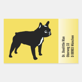 Französische Bulldoggen Aufkleber mit Text Rechthoekige Sticker