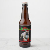Französische Bulldoggen Christmas french Bulldog Bier Etiket (Voorkant)