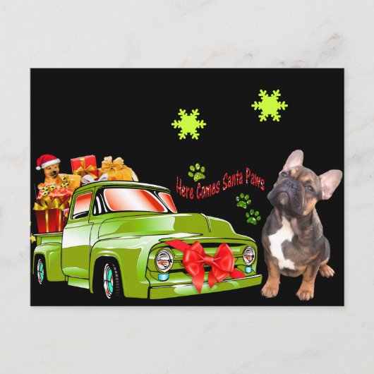 französische Bulldoggen Christmas French Bulldog Briefkaart (Voorkant)