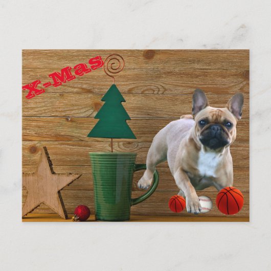  französische Bulldoggen Christmas French Bulldog  Briefkaart (Voorkant)