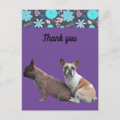französische Bulldoggen Dankeschön French Bulldog Briefkaart (Voorkant)