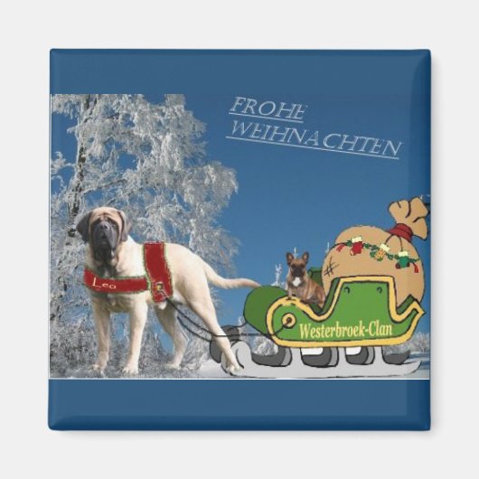 Französische Bulldoggen en Mastiff magneet (Voorkant)