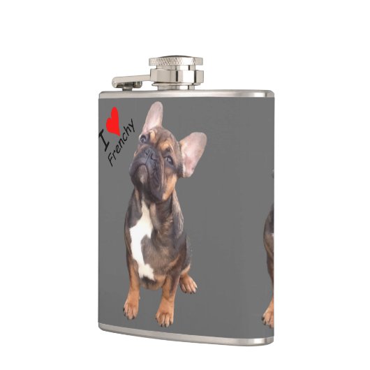 Französische Bulldoggen Flachmann Heupfles (Links)