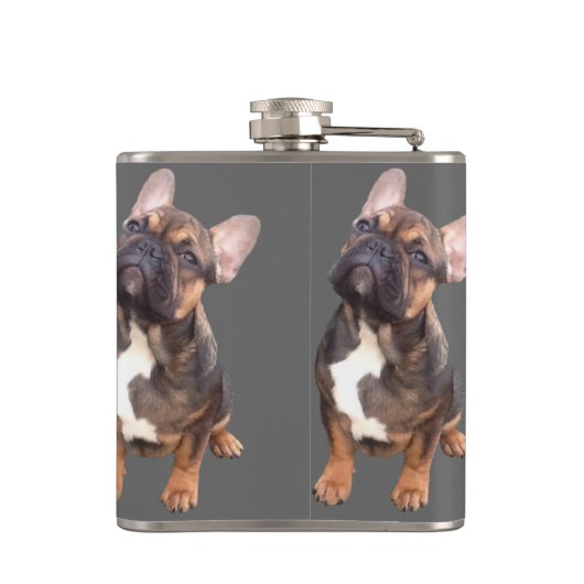 Französische Bulldoggen Flachmann Heupfles (Achterkant)