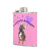 Französische Bulldoggen Flachmann Heupfles (Links)