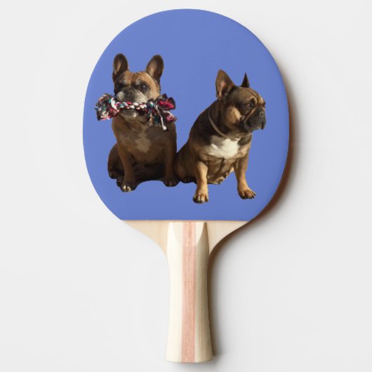 Französische Bulldoggen Freundschaft Tafeltennisbatje (Achterkant)