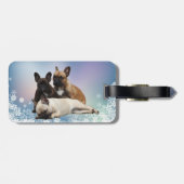 Französische Bulldoggen Gepäckanhänger Bagagelabel (Achterkant horizontaal)