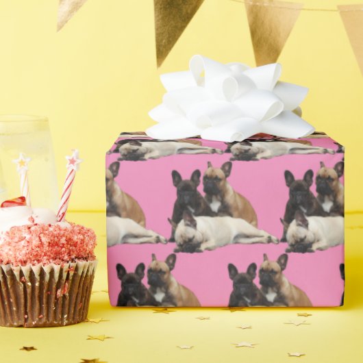 Französische Bulldoggen Geschenkpapier Cadeaupapier (Verjaardagsfeest)