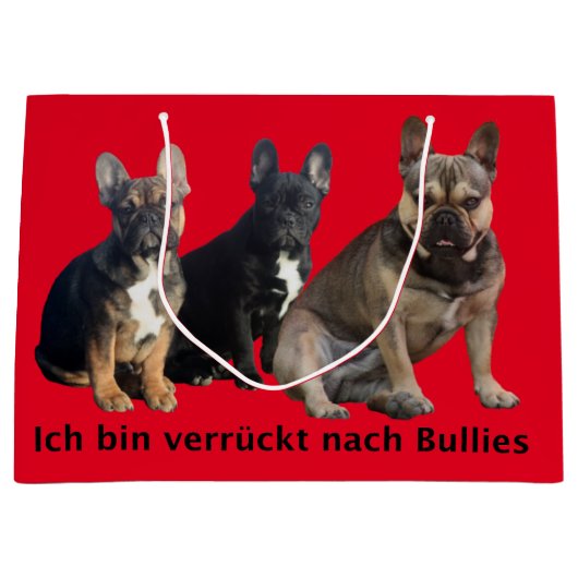 Französische Bulldoggen Geschenktüte Groot Cadeauzakje (Voorkant)