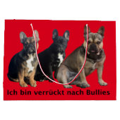 Französische Bulldoggen Geschenktüte Groot Cadeauzakje (Achterkant)
