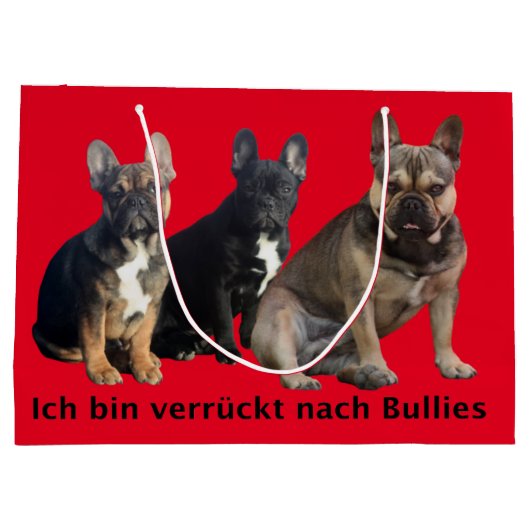 Französische Bulldoggen Geschenktüte Groot Cadeauzakje (Achterkant)