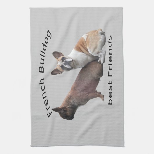 Französische Bulldoggen Geschirrtuch Theedoek (Verticaal)