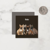  Französische Bulldoggen Hello Notitiekaartje (Voorkant / Achterkant in situ)