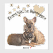 Französische Bulldoggen Herzen French Bulldog Sticker (Vel)