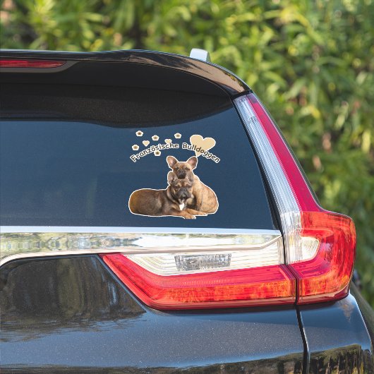 Französische Bulldoggen Herzen French Bulldog Sticker (Auto Zijkant)