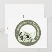 Französische Bulldoggen kaart (Voorkant / Achterkant)