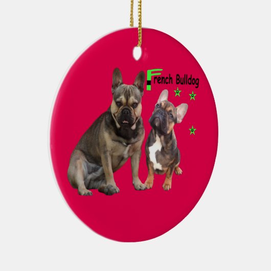 Französische Bulldoggen Keramik Ornament (Rechts)