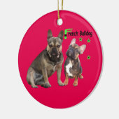 Französische Bulldoggen Keramik Ornament (Links)