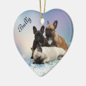 Französische Bulldoggen Keramik Ornament (Links)