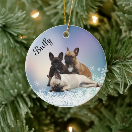 Französische Bulldoggen Keramik Ornament (Boom)
