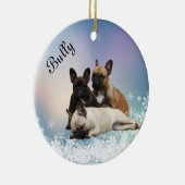 Französische Bulldoggen Keramik Ornament (Rechts)
