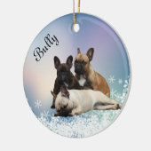 Französische Bulldoggen Keramik Ornament (Links)