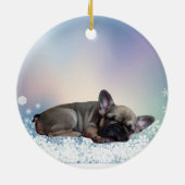 Französische Bulldoggen Keramik Ornament (Achterkant)