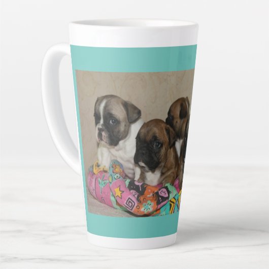 Französische Bulldoggen Kissen French Bulldog Latte Mok (Linkerhoek)
