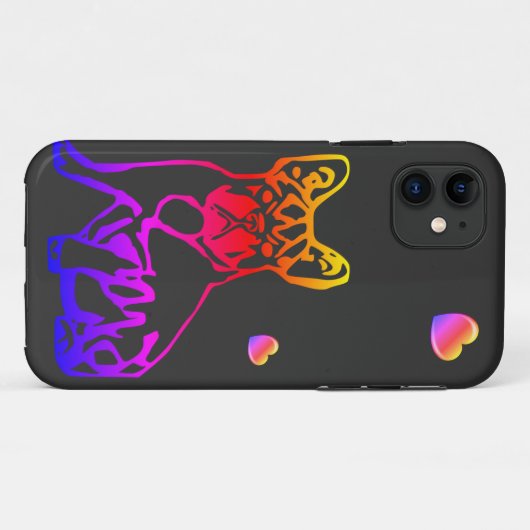 Französische Bulldoggen mit Herz French Bulldog Case-Mate iPhone Case (Achterkant (horizontaal))