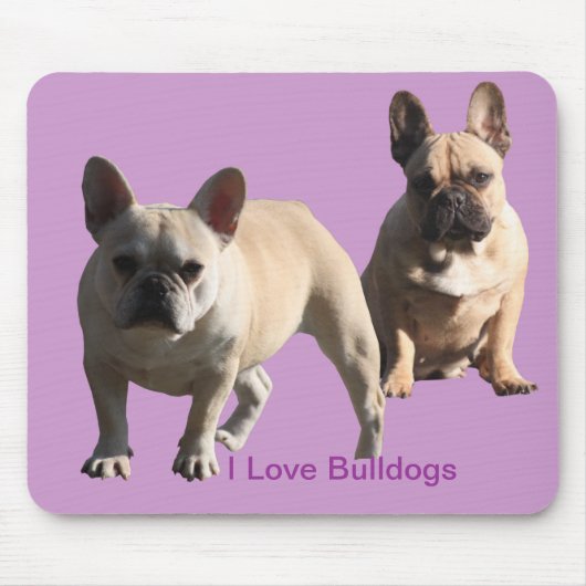 Französische Bulldoggen Mousepad Muismat (Voorkant)