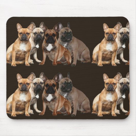 Französische Bulldoggen Mousepad Muismat (Voorkant)