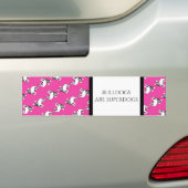 Französische Bulldoggen Muster und Text Bumpersticker (Op auto)