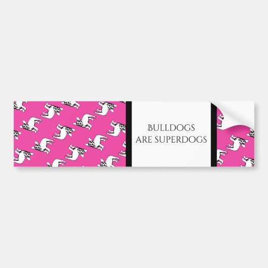 Französische Bulldoggen Muster und Text Bumpersticker (Voorkant)