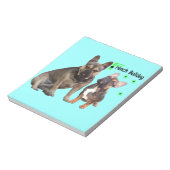 Französische Bulldoggen Notizblock Notitieblok (Linkerzijde)
